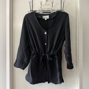 Karen Kane Vintage Black Tie-Waist Top